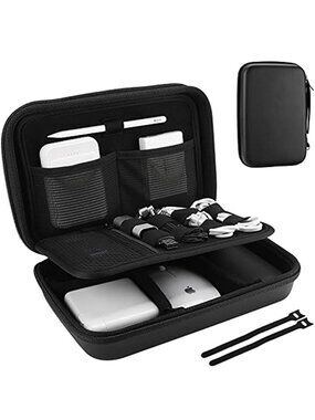 Hard Travel Electronic Organizer Case for MacBook Power Adapter Chargers Cables